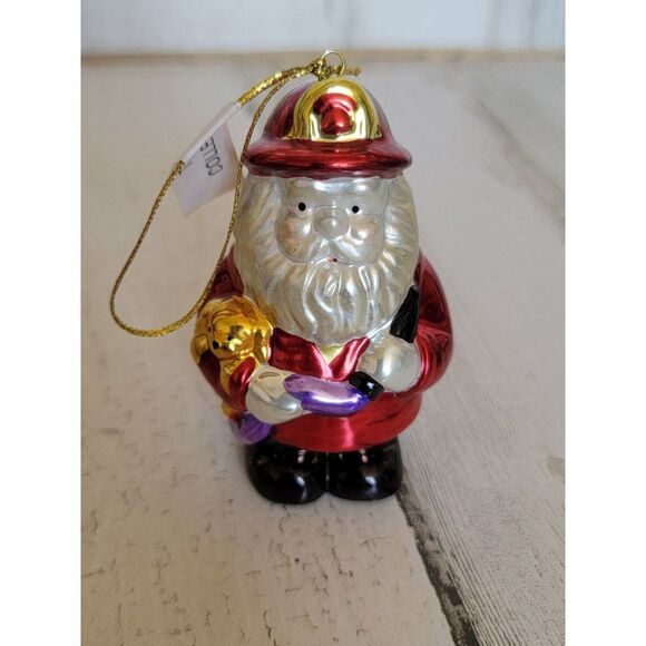 Shiny hero firefighter hose puppy dog ornament Xmas - Picture 1 of 6
